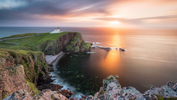 обоя stoer lighthouse,  scotland, природа, маяки, stoer, lighthouse, scotland