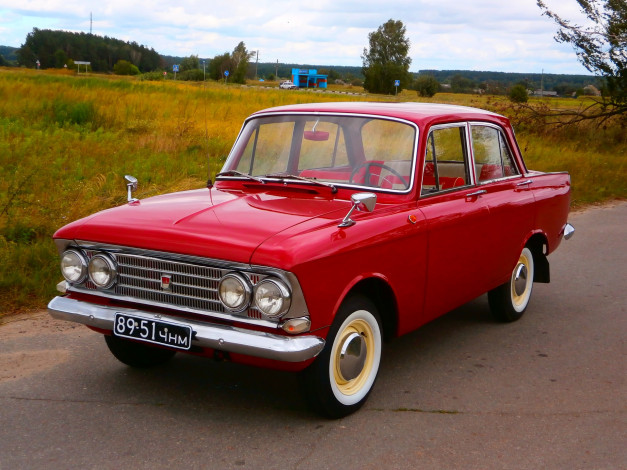 Обои картинки фото москвич- 408, автомобили, москвич, москвич-, 408, автомобиль, классика, ретро, красный