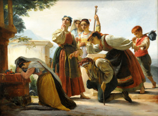 Картинка pilgrimage in the roman campagna рисованные francois joseph navez паломничество