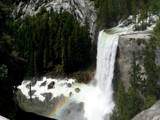 Обои картинки фото vernal, fall, yosemite, природа, водопады