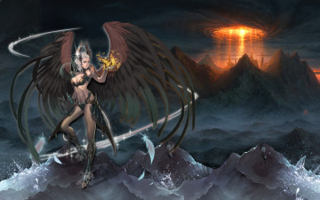 Картинка фэнтези ангелы ангел девушка крылья секси арт игра lineage
