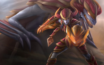 Картинка фэнтези существа shyvana league of legends the half-dragon