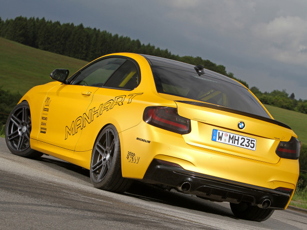 Обои картинки фото автомобили, bmw, manhart, желтый, clubsport, mh2, racing, 2014г, f22