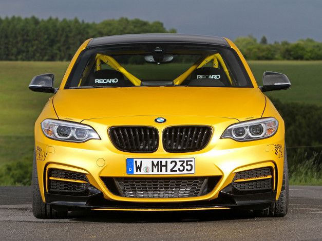 Обои картинки фото автомобили, bmw, желтый, 2014г, f22, clubsport, mh2, racing, manhart