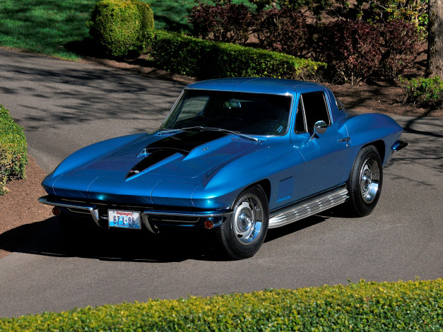 Обои картинки фото автомобили, corvette, синий, c2, 427-430, hp, l88, sting, ray