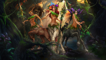Картинка фэнтези существа амазонка арт дух лес ведьма кентавры магия
