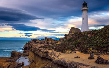 обоя castle point lighthouse, new zealand, природа, маяки, castle, point, lighthouse, new, zealand