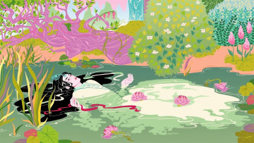 Картинка рисованное кино +мультфильмы лань ванцзи озеро лотосы