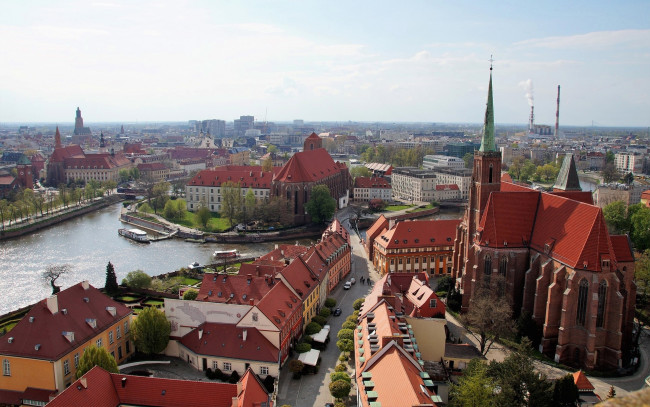 Обои картинки фото города, вроцлав , польша, панорама