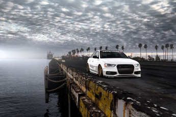 обоя audi rs4, автомобили, audi, белый, набережная