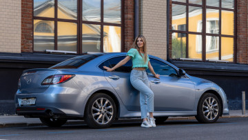 обоя автомобили, -авто с девушками, mazda, 6