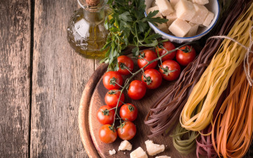 обоя еда, макароны,  макаронные блюда, масло, спагетти, петрушка, сыр, помидоры