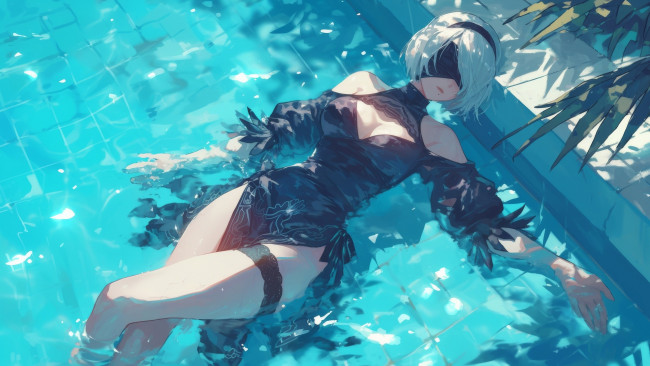 Обои картинки фото видео игры, nier,  automata, automata, 2b