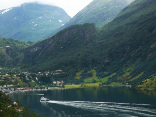 Картинка geiranger fjord norway природа горы озеро