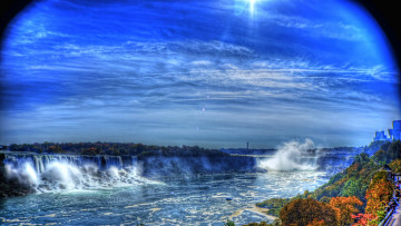 Картинка blue skys природа водопады панорама водопад река