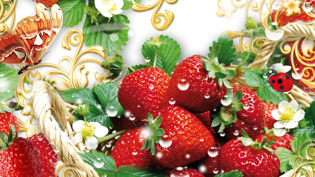 Обои картинки фото strawberry, fever, еда, клубника, земляника, на, блюде