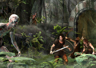 Картинка 3д графика fantasy фантазия зомби люди лес