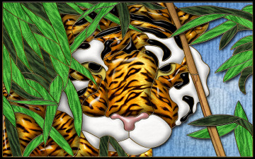 Картинка 3д графика animals животные тигр