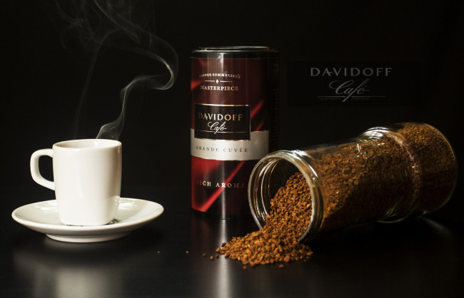 Обои картинки фото бренды, davidoff, кофе, чашка, банка