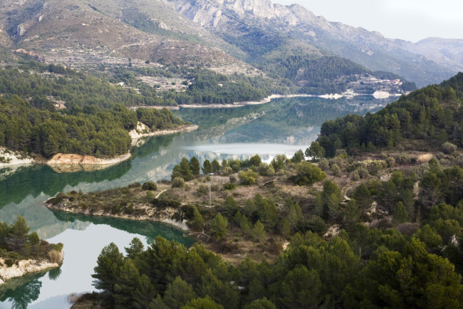 Обои картинки фото guadalest, river, valencia, spain, природа, реки, озера, горы, валенсия, испания, леса, река, гвадалест