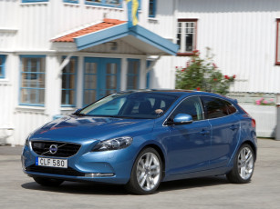 обоя автомобили, volvo, d4, v40, синий