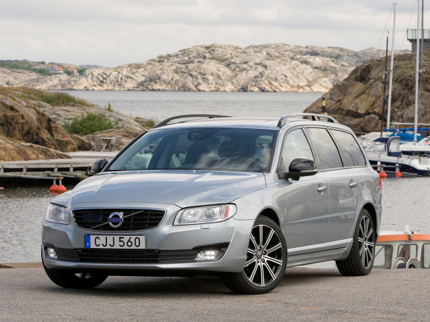 Обои картинки фото автомобили, volvo, серый, d4, v70