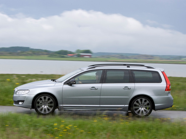 Обои картинки фото автомобили, volvo, серый, v70, d4