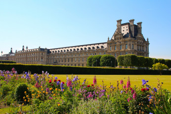 обоя museum of louvre,  paris, города, париж , франция, дворец, парк