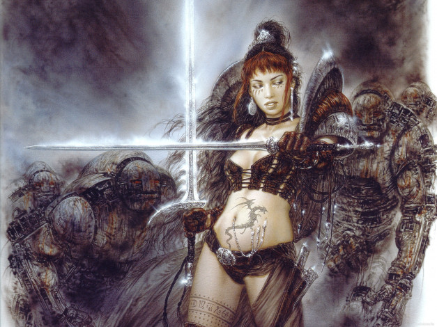 Обои картинки фото фэнтези, _luis royo, живопись, картина, painting, luis, royo, eastern, cross, луис, ройо