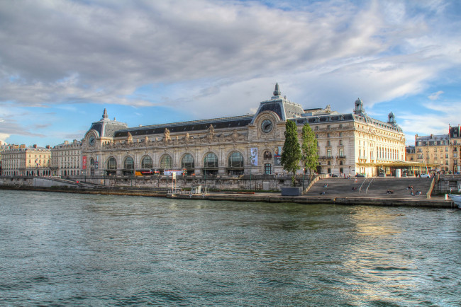 Обои картинки фото mus&, 233, e d`orsay in paris, города, париж , франция, набережная, река, дворец