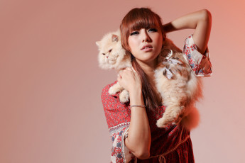 Картинка девушки -unsort+ азиатки кот девушка