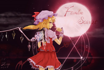 обоя аниме, touhou, flandre, scarlet