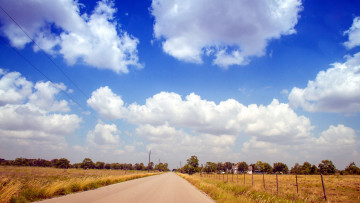 Картинка природа дороги лето облака дорога сельская