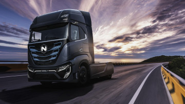 Картинка автомобили грузовики nikola tre электромобили водородный топливный элемент грузовик трасса
