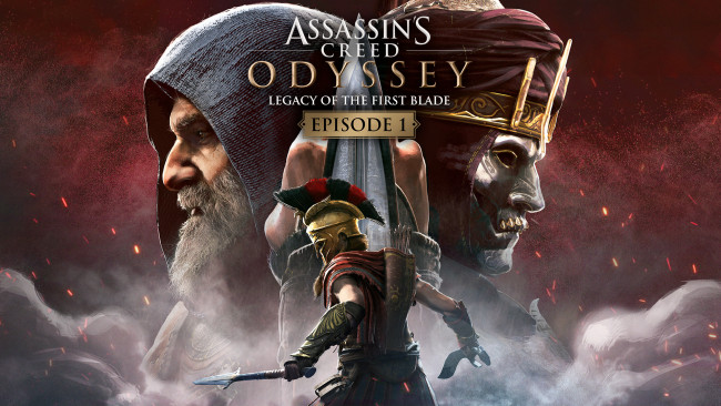 Обои картинки фото видео игры, assassin’s creed ,  odyssey, assassins, creed, odyssey, постер, видеоигры, legacy, of, the, first, blade, ubisoft