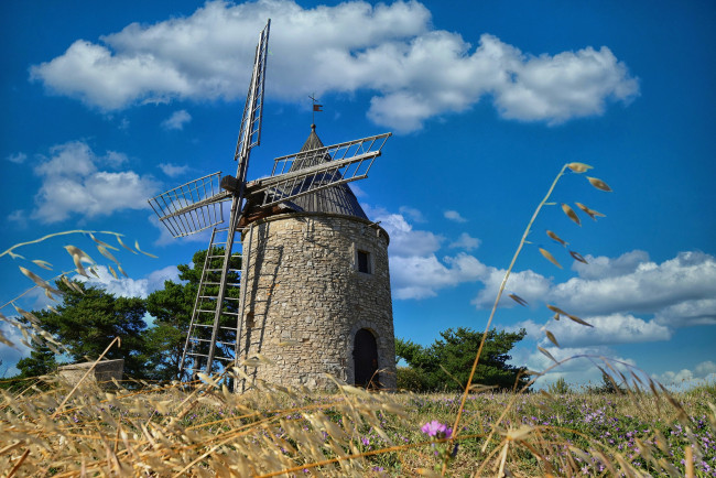 Обои картинки фото old windmill, france, разное, мельницы, old, windmill