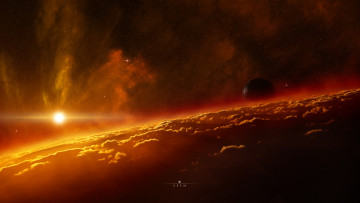 Картинка космос арт небо облака атмосфера планета