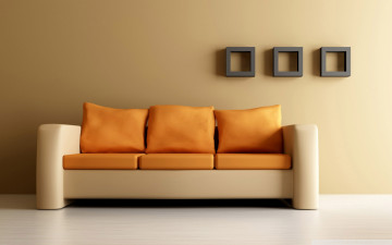 Картинка 3д графика realism реализм стена диван