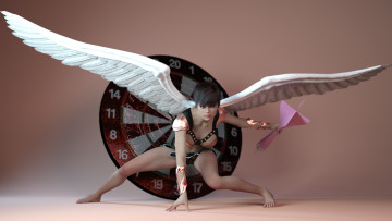 Картинка 3д+графика ангел+ angel ангел поза фон взгляд девушка