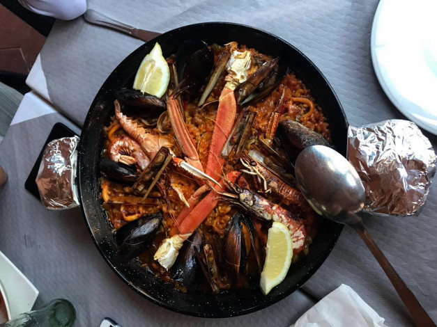 Обои картинки фото еда, рыбные блюда,  с морепродуктами, паэлья