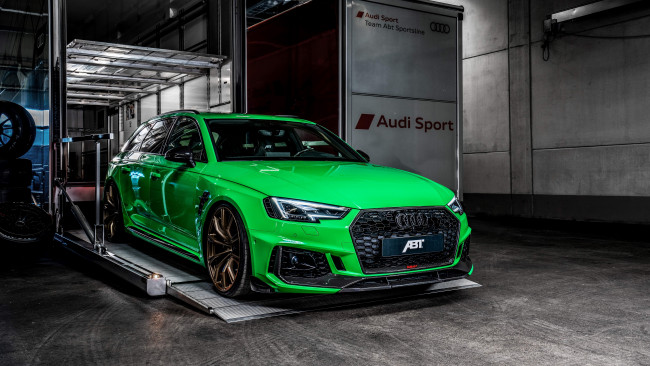 Обои картинки фото abt audi rs4 2019, автомобили, audi, ауди, тюнинг, abt, rs4, 2019, зеленый