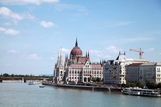 Обои картинки фото города, будапешт , венгрия, река, парламент