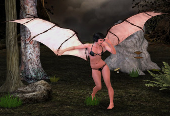 Картинка 3д графика fantasy фантазия крилья демон