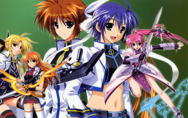 Обои картинки фото mahou, shoujo, lyrical, nanoha, аниме