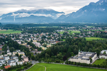 Картинка города зальцбург австрия горы дома панорама