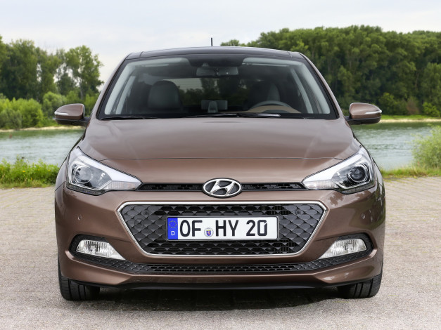 Обои картинки фото автомобили, hyundai, i20, ib, 2014г, коричневый