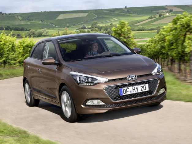 Обои картинки фото автомобили, hyundai, коричневый, ib, i20, 2014г