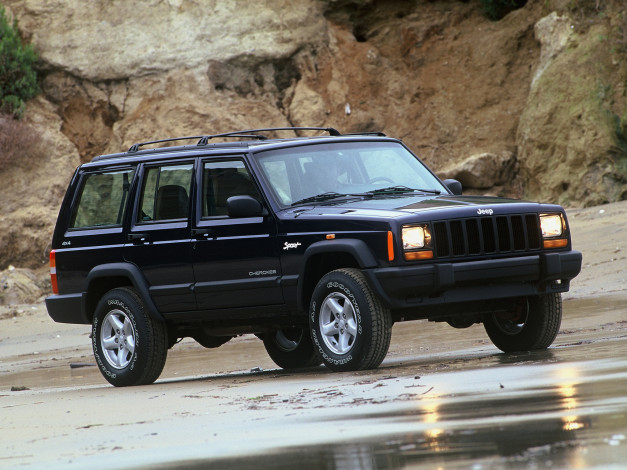 Обои картинки фото автомобили, jeep, темный, xj, eu-spec, limited, cherokee