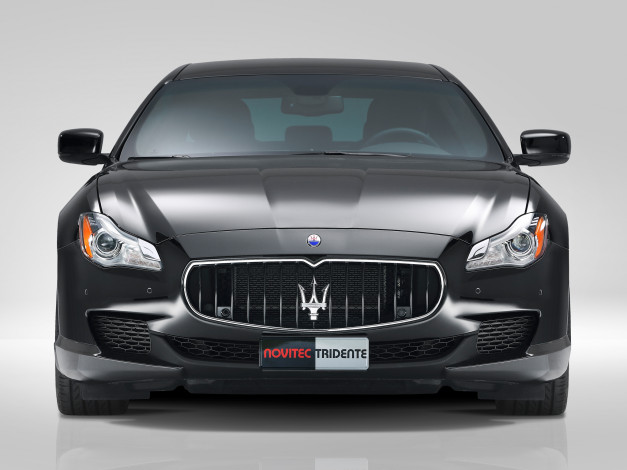 Обои картинки фото автомобили, maserati, novitec, темный, 2014г, gts, quattroporte, tridente