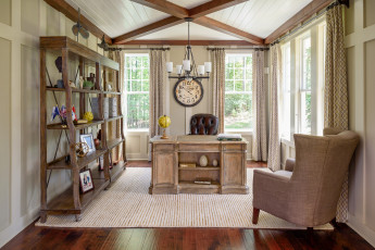 Картинка интерьер кабинет +библиотека +офис книги часы стеллаж стол кресло